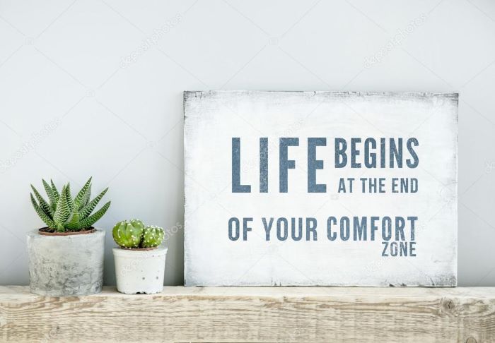 life begins outside comfort zone
